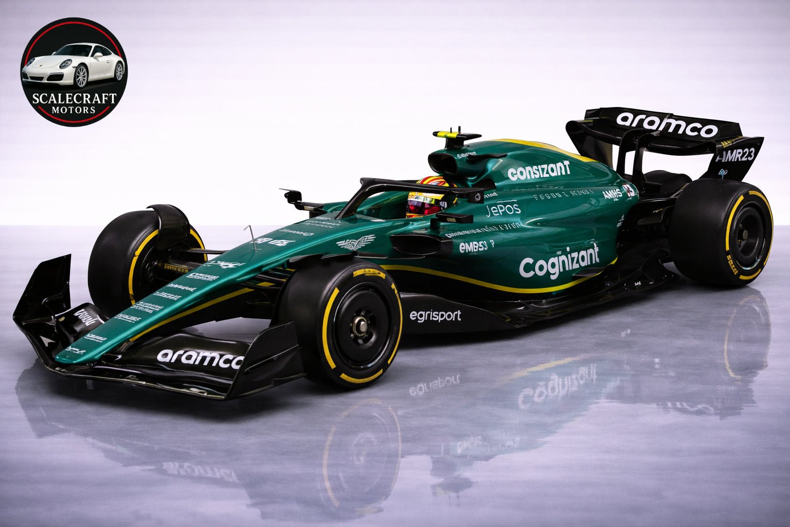 Fórmula 1 Aston Martin Fernando Alonso 2023 - Modelo a Escala - ScaleCraft Motors
