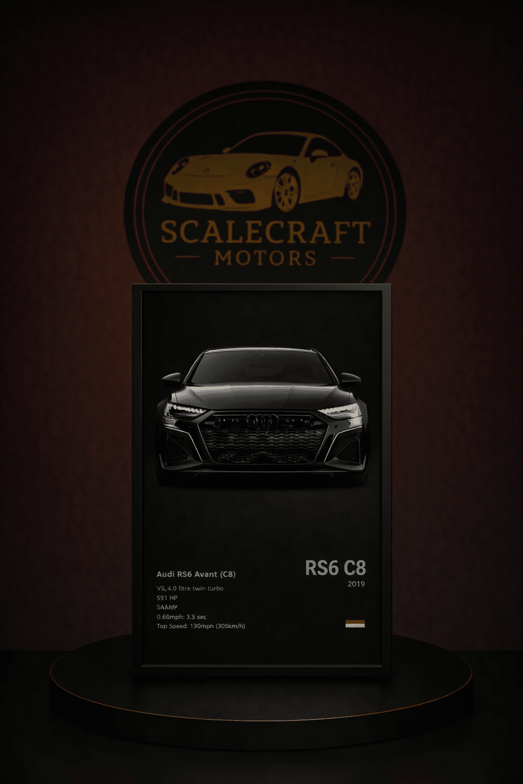 Póster de Coche Deportivo Enmarcado | Decoración Automovilística Moderna - Modelo a Escala - ScaleCraft Motors