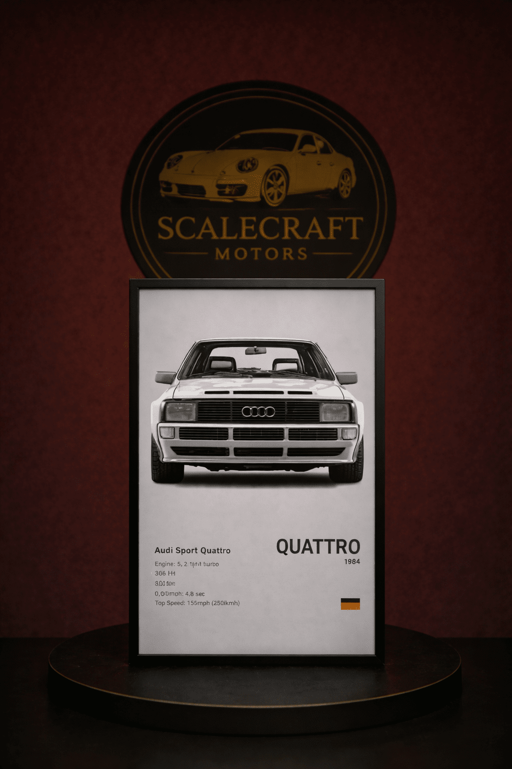 Póster de Coche Deportivo Enmarcado | Decoración Automovilística Moderna - Modelo a Escala - ScaleCraft Motors