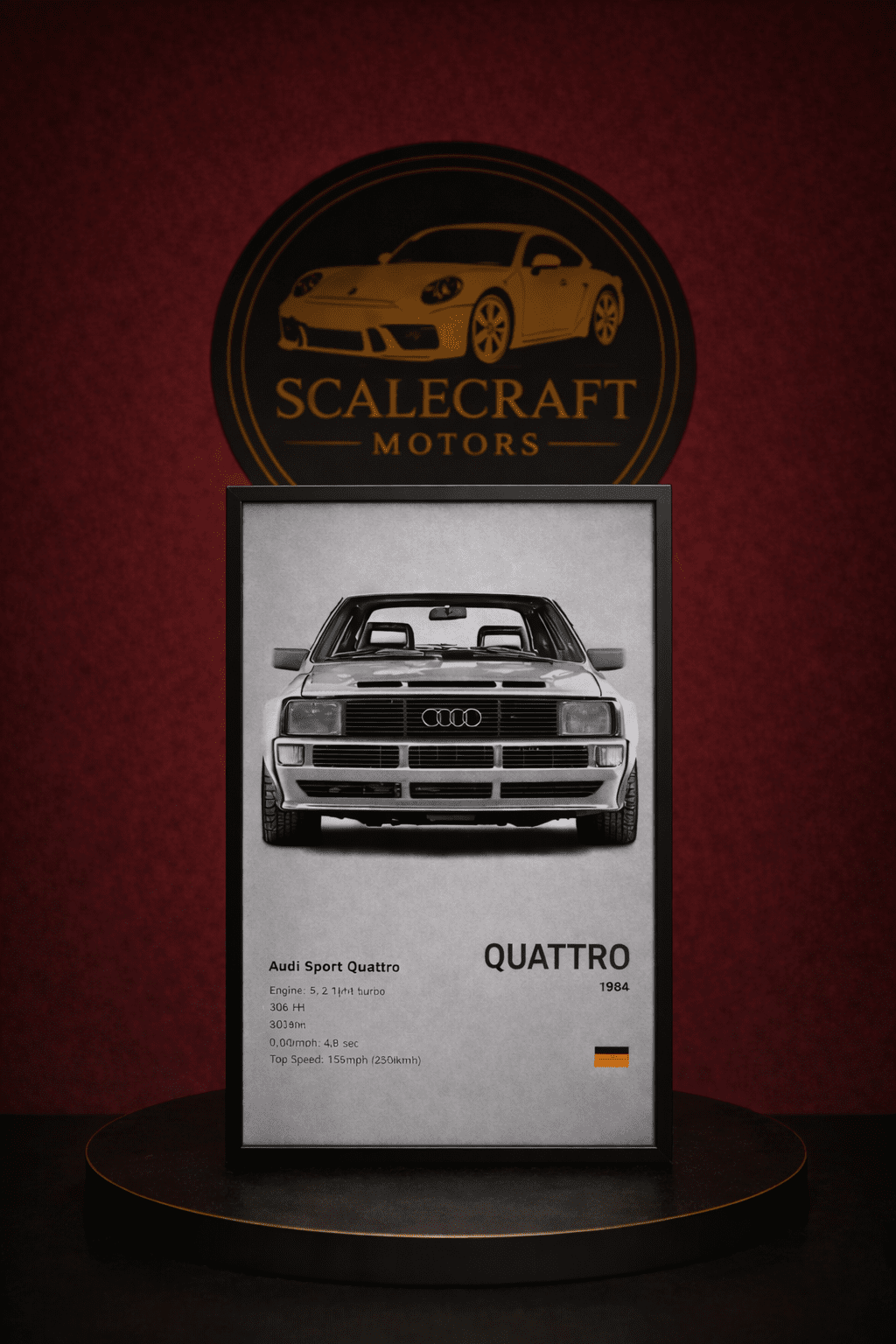 Póster de Coche Deportivo Enmarcado | Decoración Automovilística Moderna - Modelo a Escala - ScaleCraft Motors