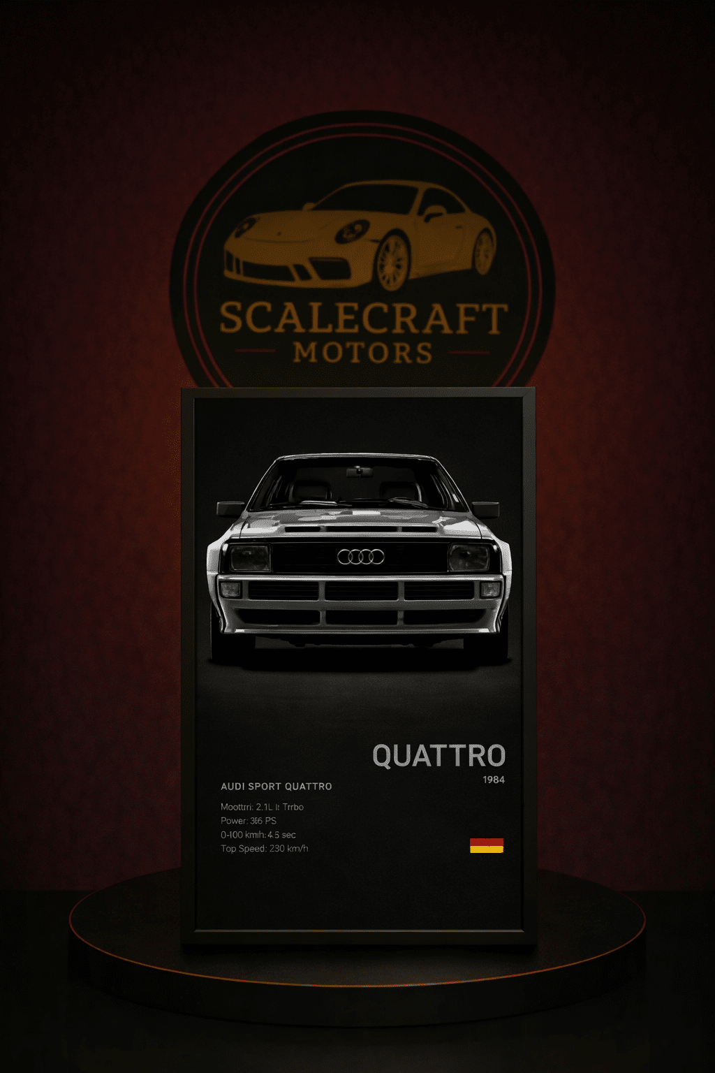 Póster de Coche Deportivo Enmarcado | Decoración Automovilística Moderna - Modelo a Escala - ScaleCraft Motors